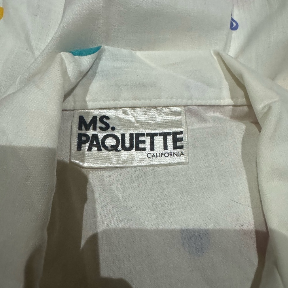 1980s does 50s Ms. Paquette California 100% Cotton Heart Pattern & Button Closur - Picture 6 of 6